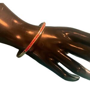Gold and Red Crystal Bracelet